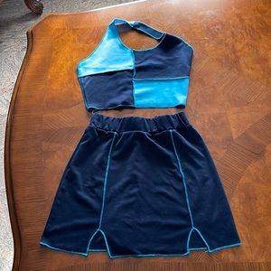 Shein skirt/ top set navy blue/ blue
